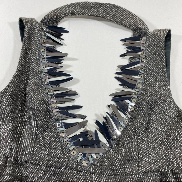 Anna Sui Dress Women’s Médium Babydoll, Tweed , cut out Halter Dress Backless - Picture 4 of 12